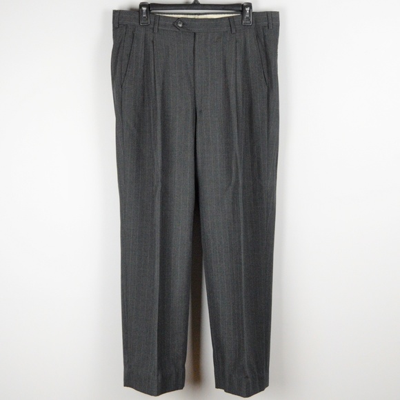 Vintage Wool 2 Piece Grey Pinstripe Suit - Picture 7 of 8